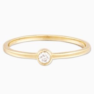 Mejuri Diamond Solo Ring - Size 7